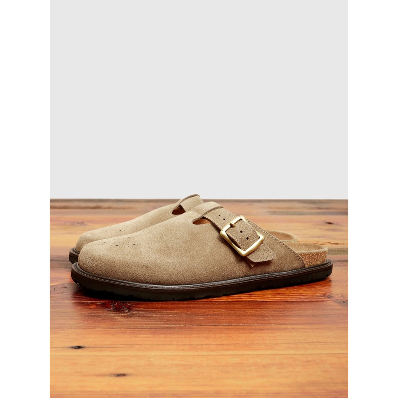 Buggs Suede Mule in Khaki Beige