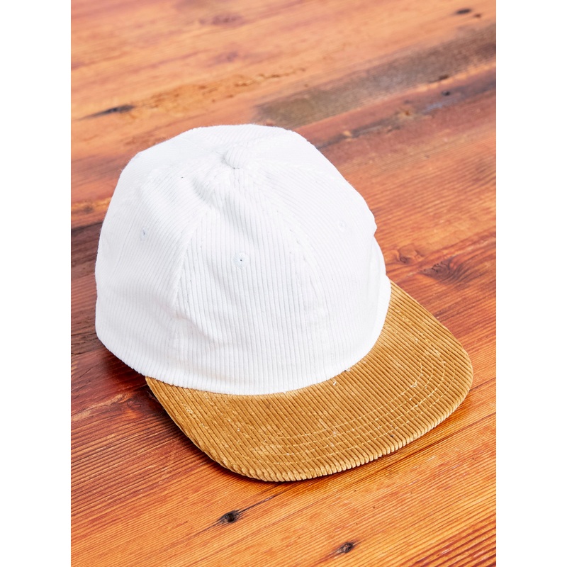 Baseball Hat in White Corduroy