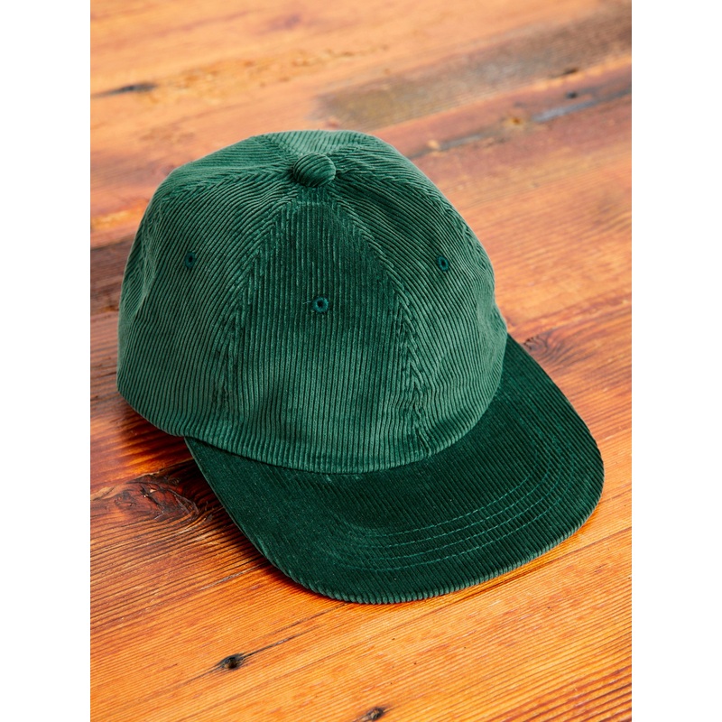 6-Panel Corduroy Cap in Green|One Size