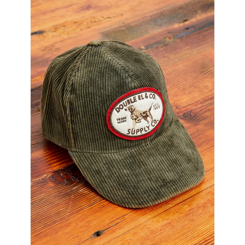 Dog Patch Corduroy Baseball Cap in Moss Green