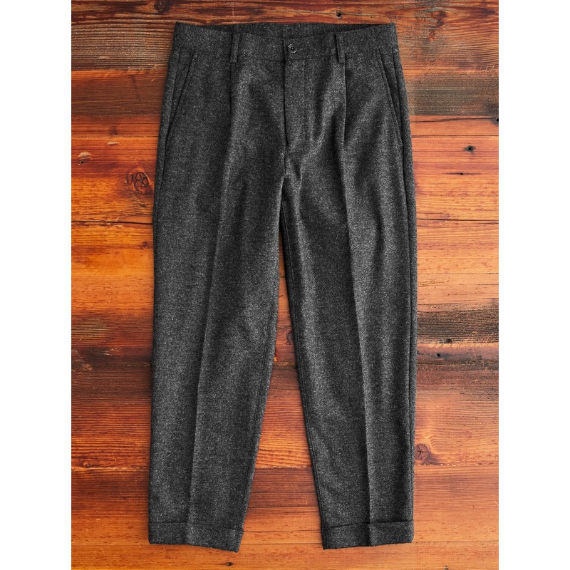 1-Pleat Wool Cashmere Trouser in Grey