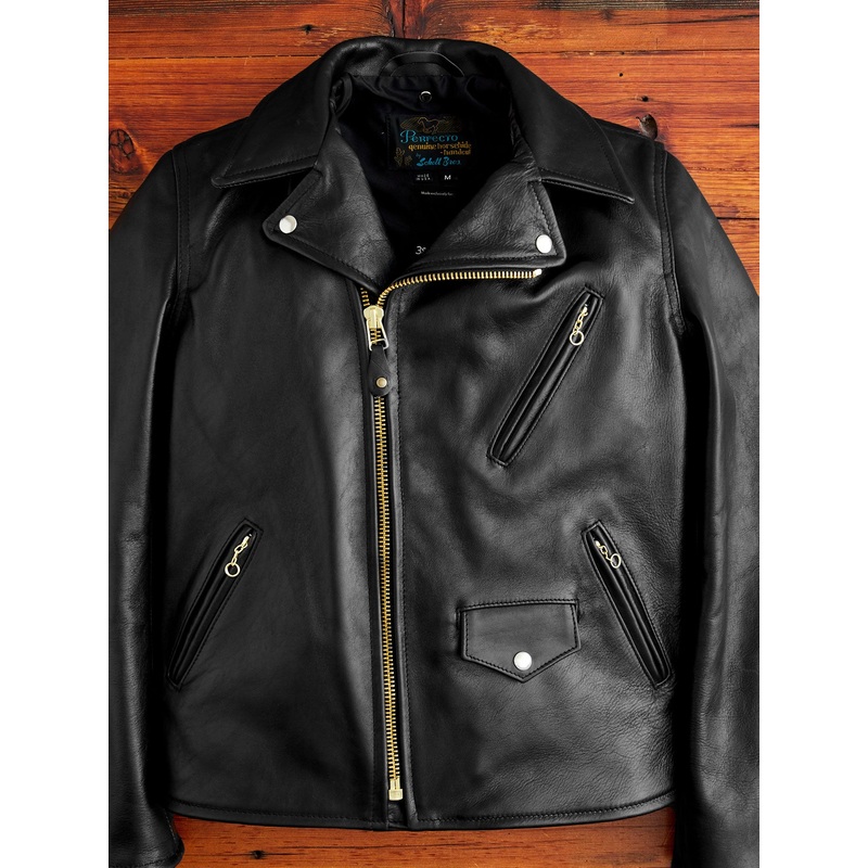 3sixteen x Schott NYC 20th Anniversary Horsehide Perfecto Leather Jacket in Black
