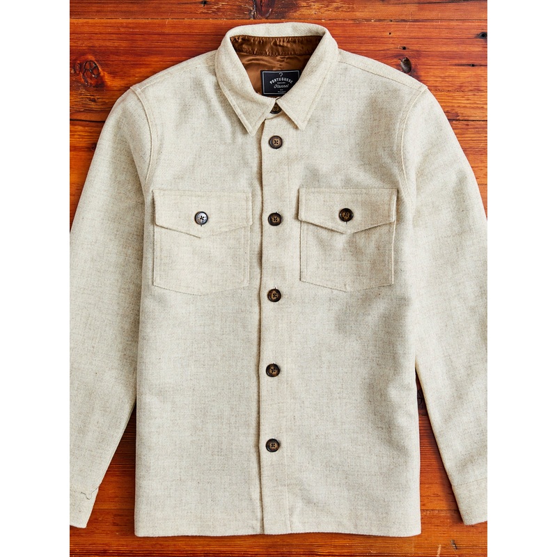 Wool Field Overshirt in Ecru|Small|Medium|Large|X-Large|XX-Large