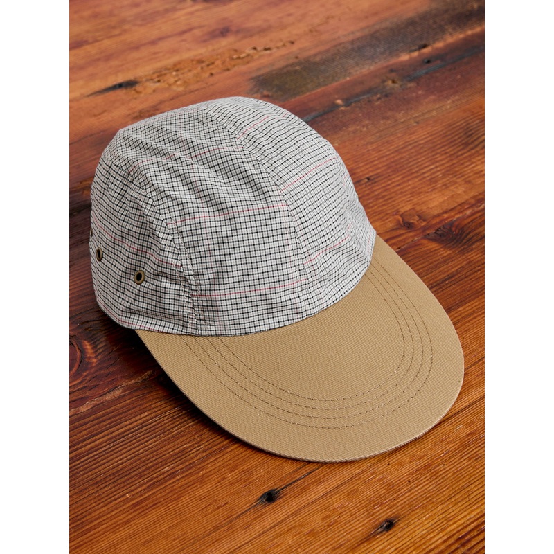 Fishing Cap in Beige Plaid|One Size