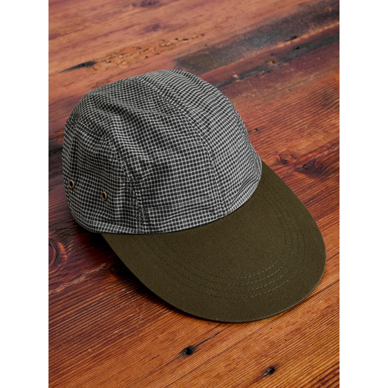 Fishing Cap in Olive Plaid|One Size