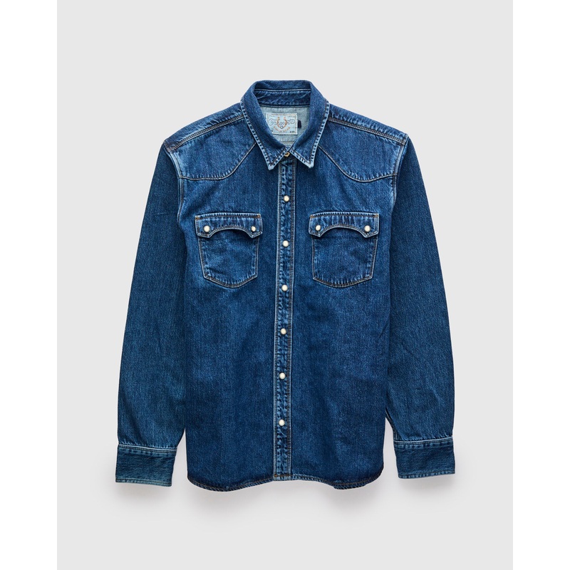 11oz Modern Western Shirt in Stonewash Indigo