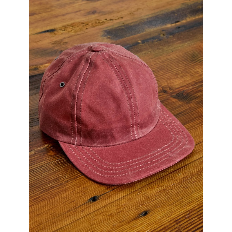Baseball Hat in Wax Canvas Nautical Red