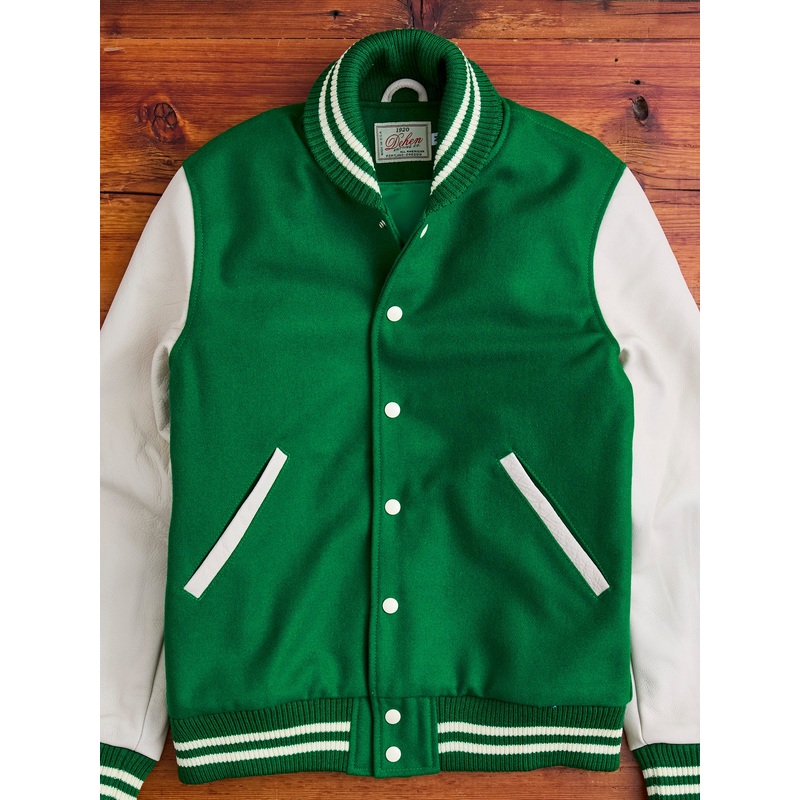 Varsity Jacket in Kelly Green Milk