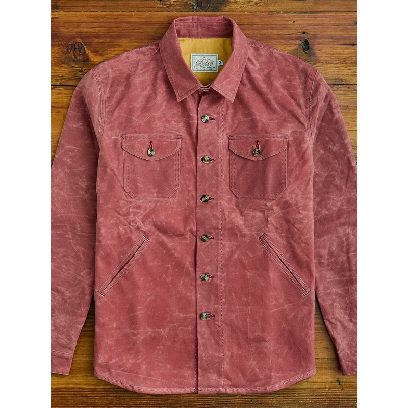 Waxed Canvas Crissman Overshirt in Nautical Red