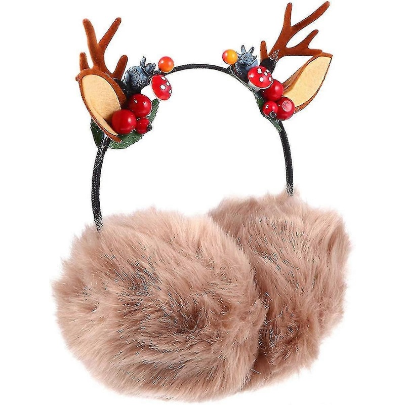 1pc Winter Earmuffs Christmas Cute Ear Muffs Antlers Ear Muffs Cute Reindeer | Fruugo SG