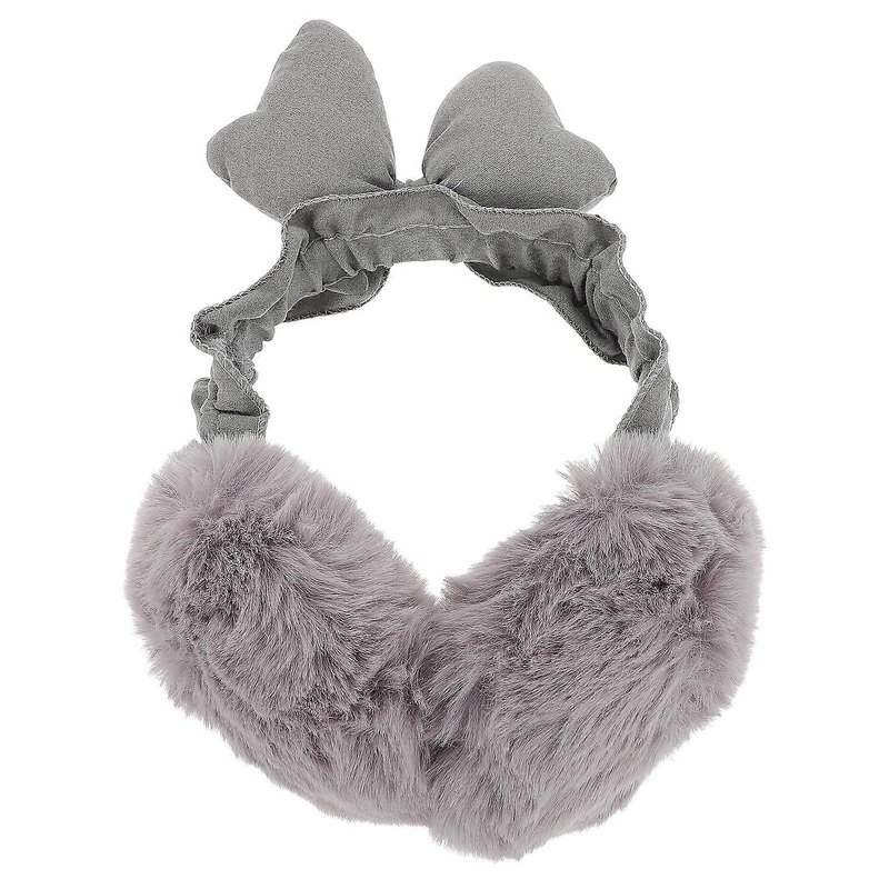 Bow Furry Warm Earmuff Winter Outdoors Protector 29X19X13CM Grey Ear Protection 1Pack | Fruugo SG
