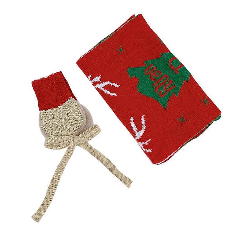 Child Scarf Winter Warm Earmuff Adornment Set Simple Fashionable Style Acrylic 130X23CM 2Pcs For Christmas | Fruugo SG