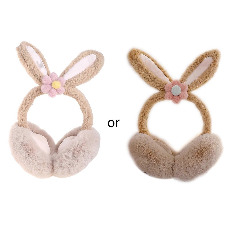 Cute Winter Rabbit Ears Folding Plush Earmuffs Casual Simple Girl Earcap For Girls And Boys Ear Cover Earwarmers  Rubber powder | Fruugo SG