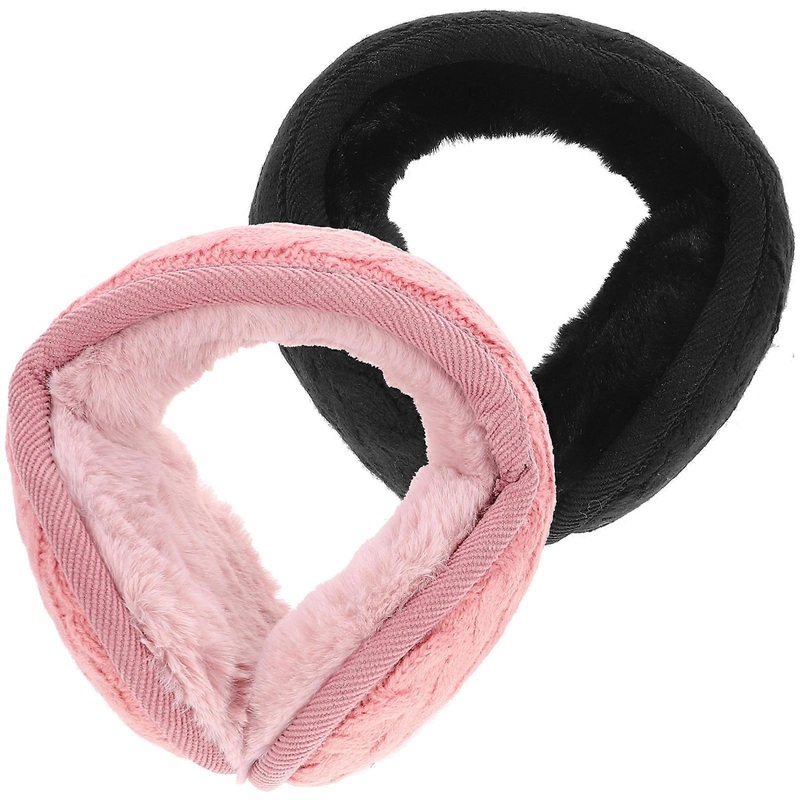 Winter Warm Earmuff Practical Design Outdoor Activities Protector Black Polyester Foldable 2Pcs | Fruugo SG