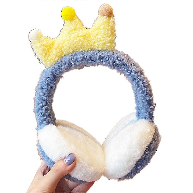 Color Matching Earmuff Plush Stuffed Crown Shaped Cute Earwarmer Unisex Earmuff Winter Ear for Protection Gift for Child  Yellow gray | Fruugo SG