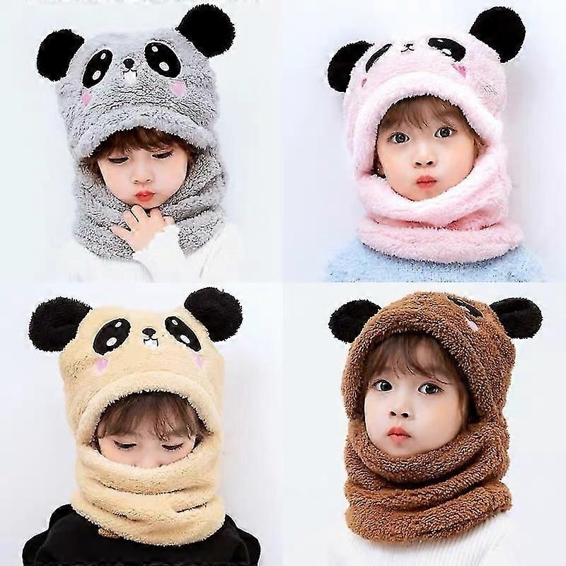 New Autumn And Winter Cute Children Cartoon Scarf Hat Two-piece Double Fleece Warmth Boy Girl Child Adult Parent-child Baby Hat | Fruugo SG