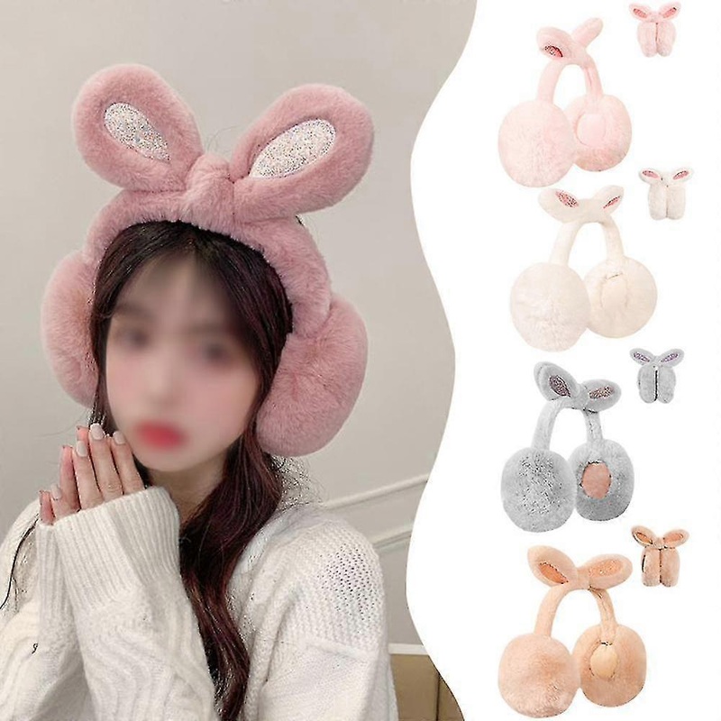 Winter Earmuffs Solid Color Soft Head Earmuffs Warm Outdoor Plush Earmuffs Fluffy Collapsible Earmuffs | Fruugo SG