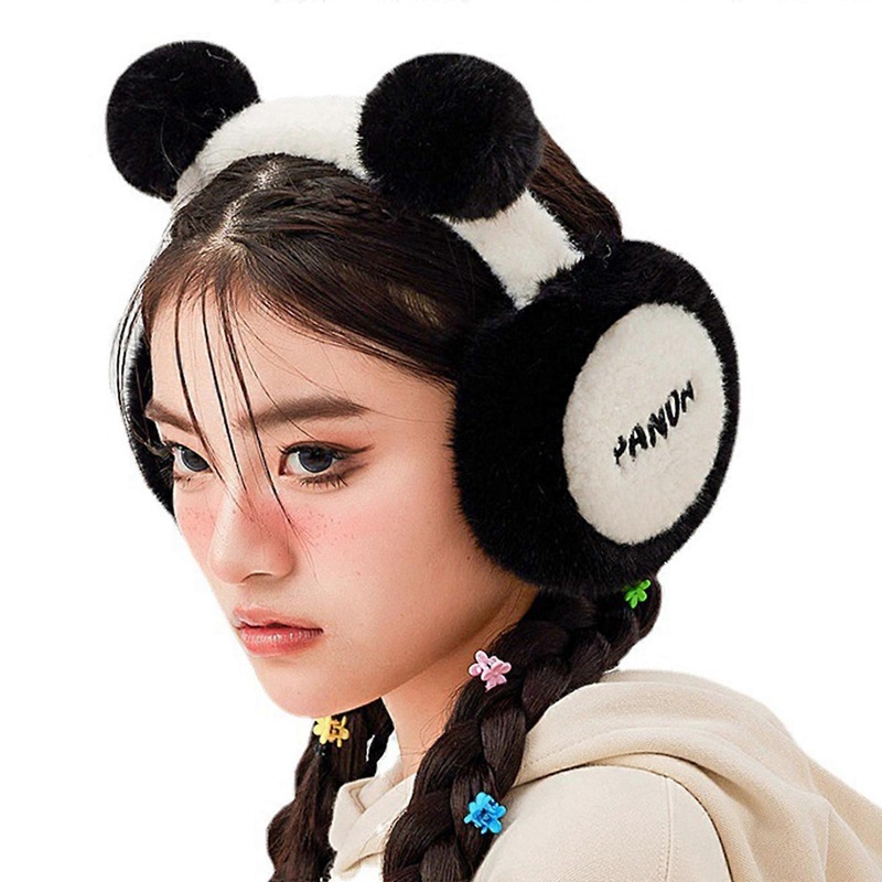 Winter Panda Ear Muffs Panda Earflap Panda Ear Warmer Foldable Panda Earmuffs Winter Warm Earmuffs Ear Cover  Black | Fruugo SG