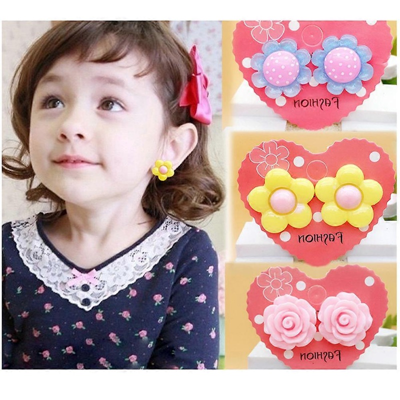Earrings For Kids Girls Clip-On Earrings Adorable Design Little Girl Jewellery Assorted Color 5Pairs | Fruugo SG