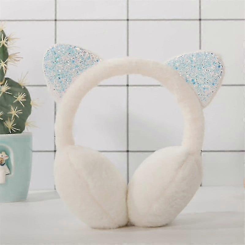 Lovely Winter Warm Cat Ear Warmers Glitter Ears Plush Earmuffs | Fruugo SG