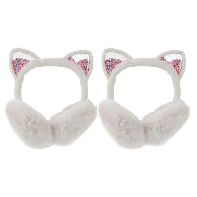Ears Cover For Winter Cold Weather Ear Muffs For Girl Plush White 21.00X18.00X12.00CM Warmth 2Pcs | Fruugo SG