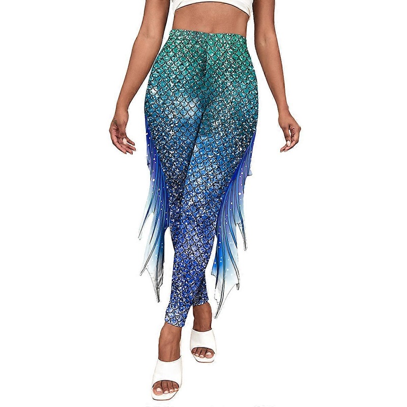 [newpattern] femmes Yoga imprim leggings plus taille fishscale taille haute pantalons Halloween cosplay costume leggings pour les femmes | Fruugo SG