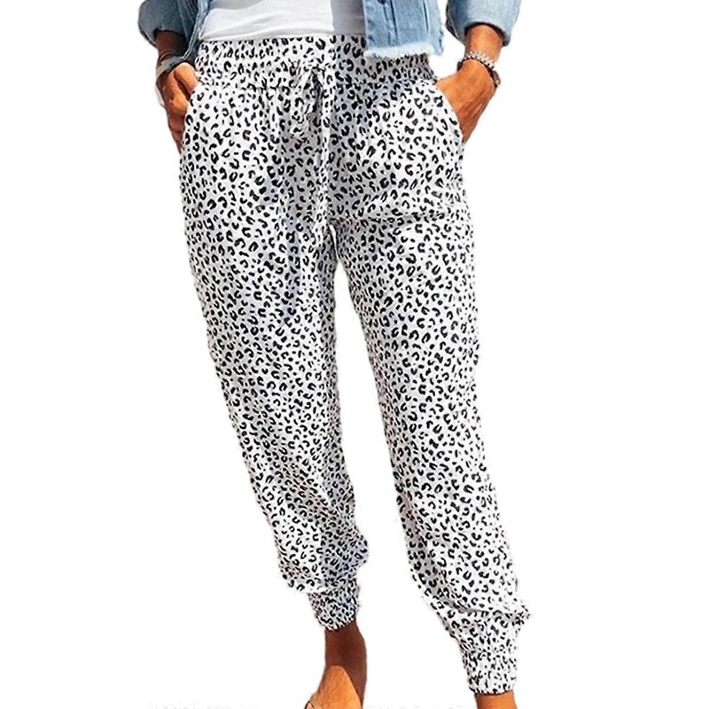 (NEWPATTERN)Womens Soft Casual Drawstring Tie Elastic Waist Loose Jogger Pants with Pockets | Fruugo SG