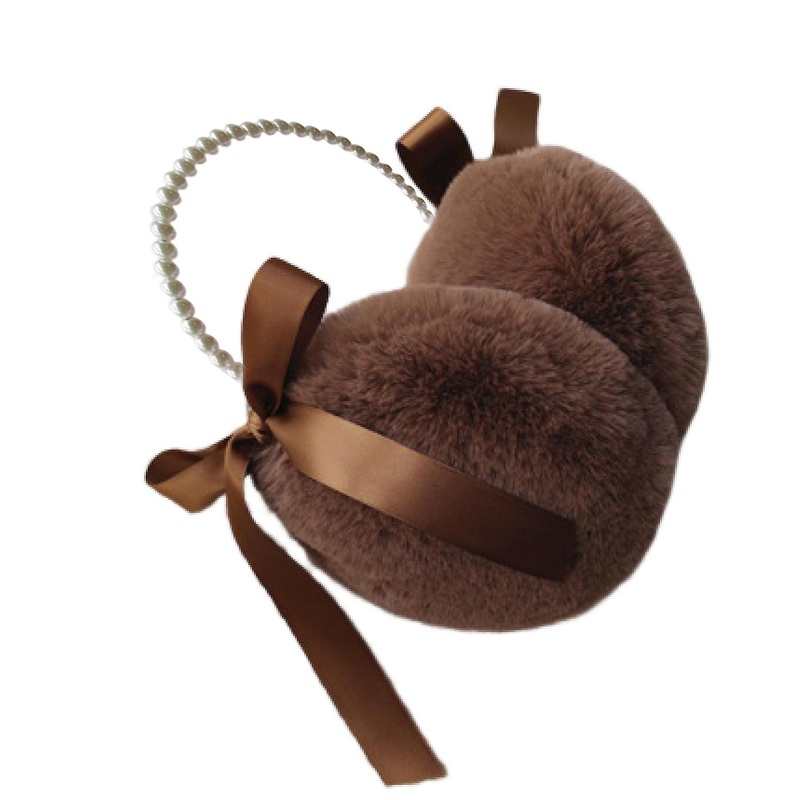 Women Earmuff Faux Pearl Headband Ribbon Bowknot Plush Autumn Winter Girls Ear Warmer Streetwear | Fruugo SG