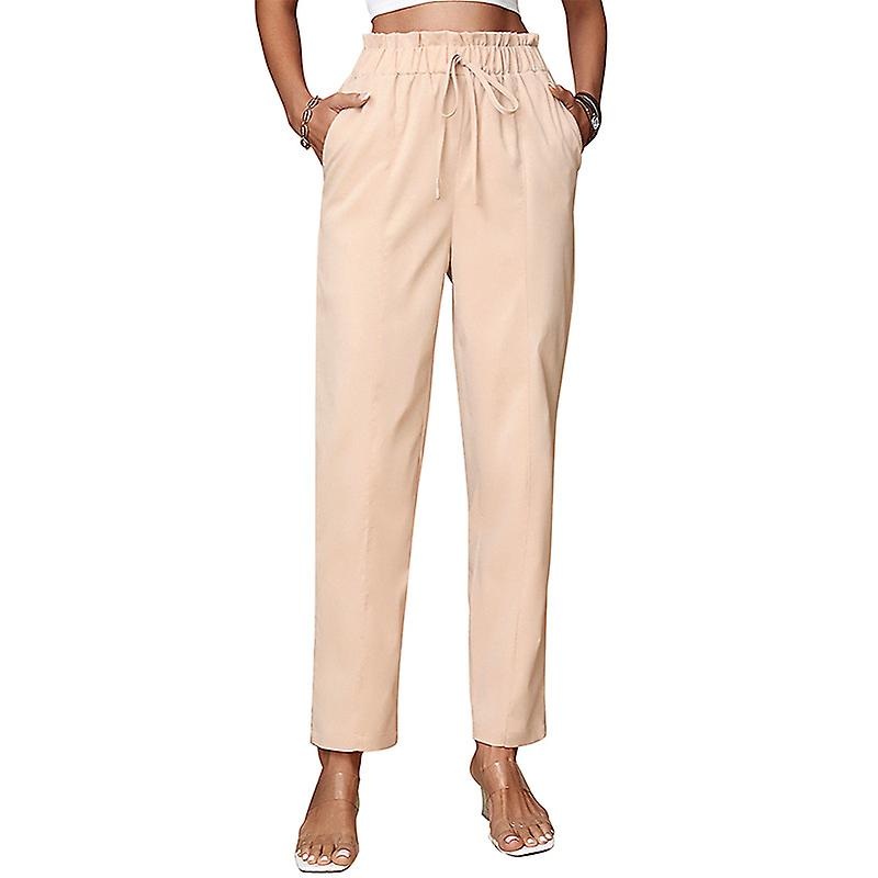 2023 New Summer Casual Pants Solid Color Commuter Wind Nine Points Elastic Ladies Pencil Pants | Fruugo SG