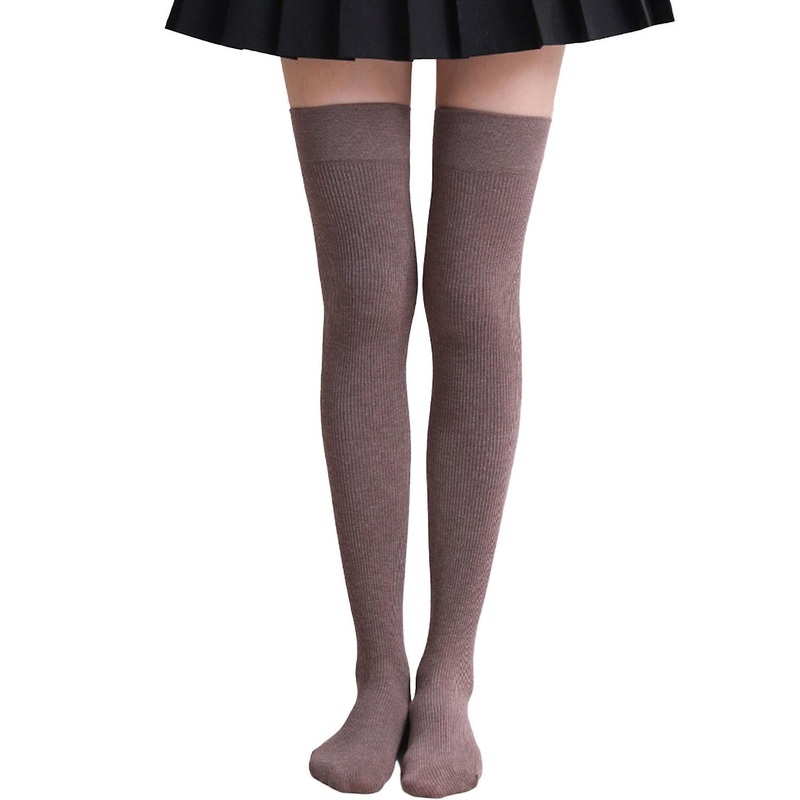1 Pair Thigh High Stocking Solid Color High Elasticity Thickened Stretchy Super Soft Leg Slimming | Fruugo SG