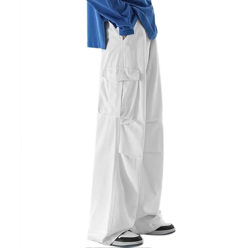 Male Oversized Trousers Large Pockets Vintage Casual Fitted Men Straight Long Pants for Street | Fruugo SG