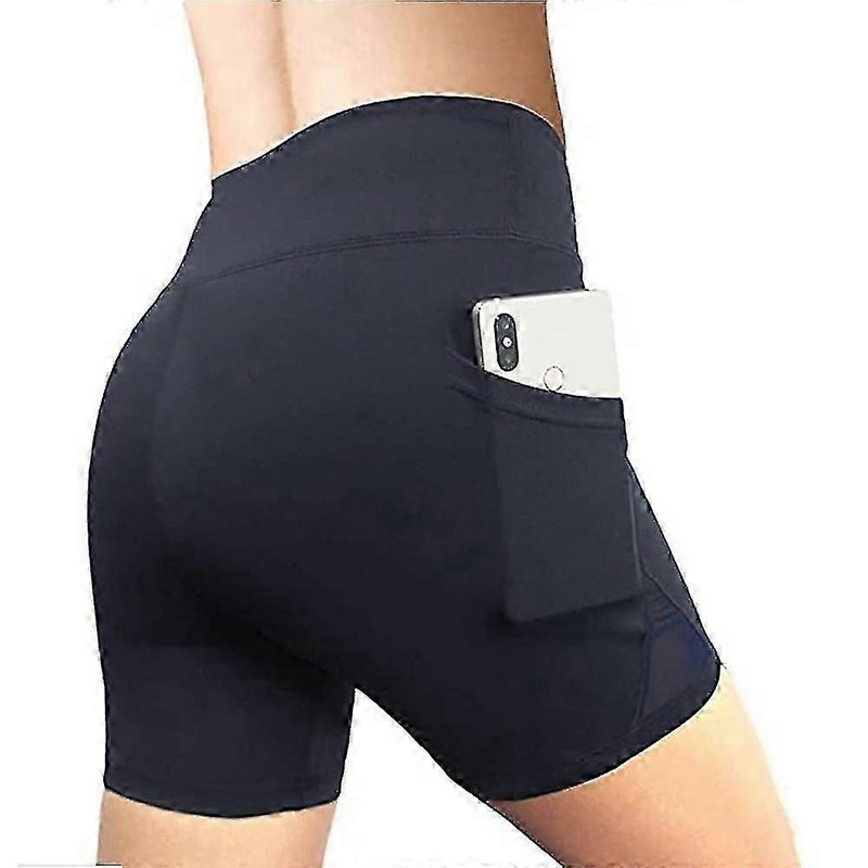 Women’s Wide Band Waist Sports Shorts With Phone Pocket Solid Colored High Waist Elastic Yoga Running Bottom Pants | Fruugo SG