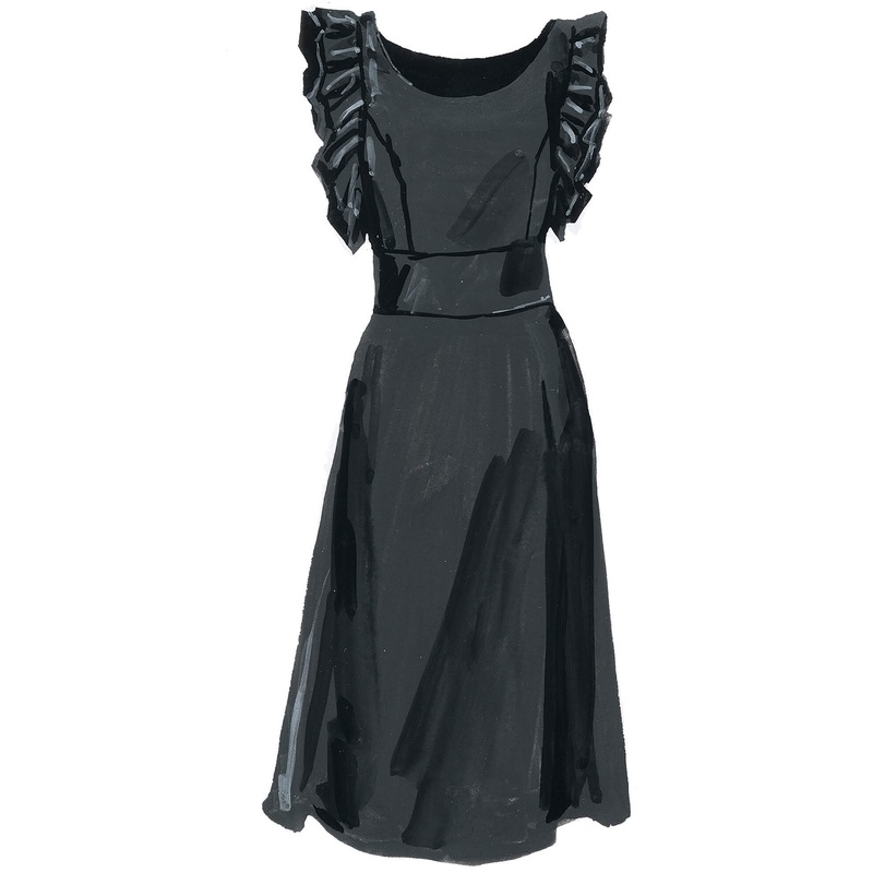 Flutter Sleeve Silk Dress|Black|Hot Pink|0|2|4|6|8|10|12|14|16|18|20|22