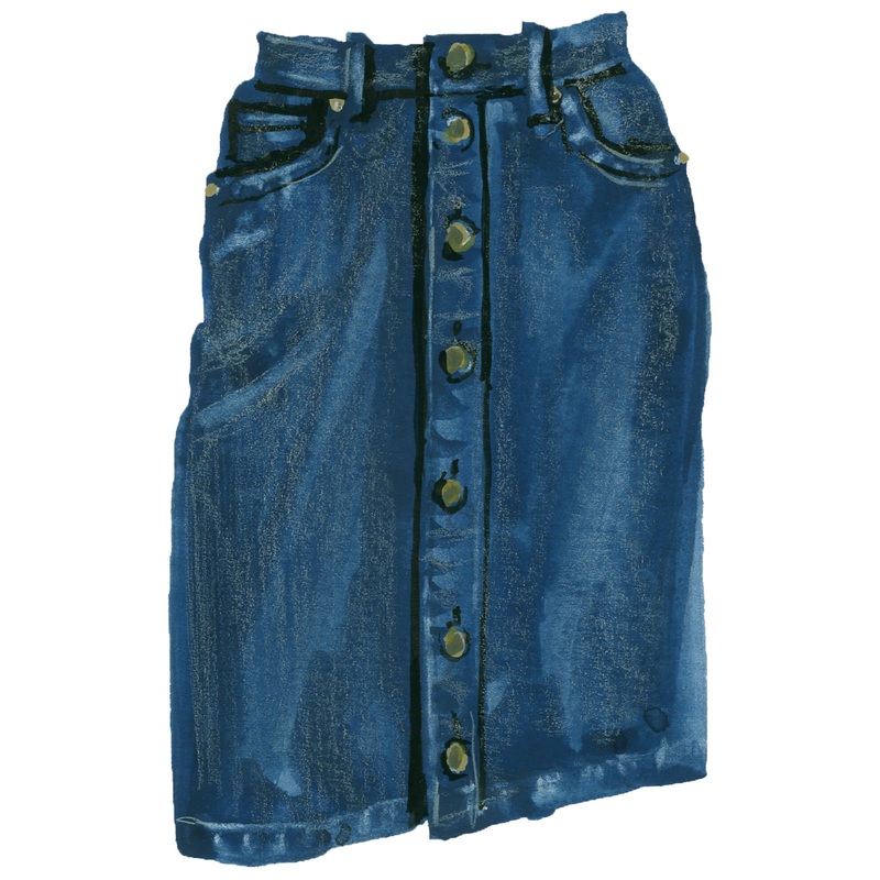 Button Front Denim Skirt|Washed Navy|Indigo|0|2|4|6|8|10|12|14|16|18|20|22