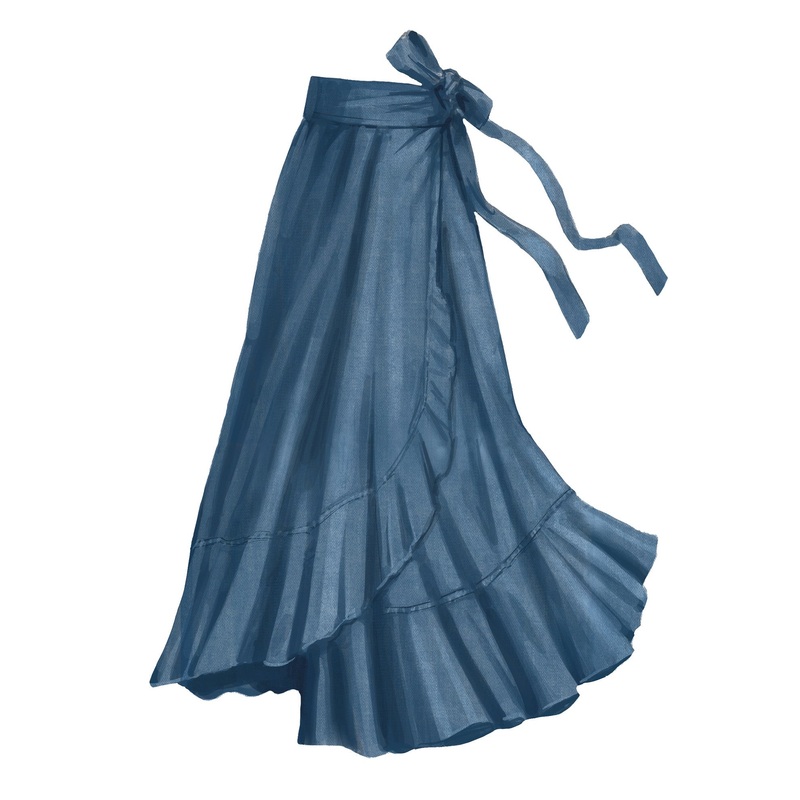 Denim Wrap Skirt|Indigo|X Small|Small|Medium|Large|X Large|XX Large