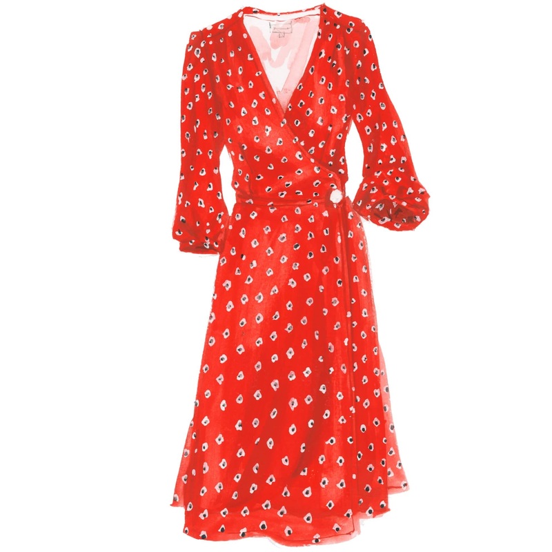 East Meets West V-Neck Dress|Red Print|0|2|4|6|8|10|12|14|16