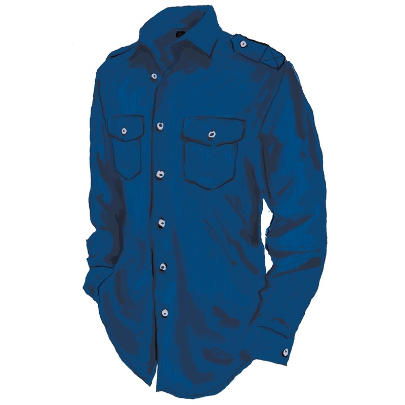 Epaulette Shirt|Blue|Blue White Stripe|Small|Large|X Large|XX Large|Medium