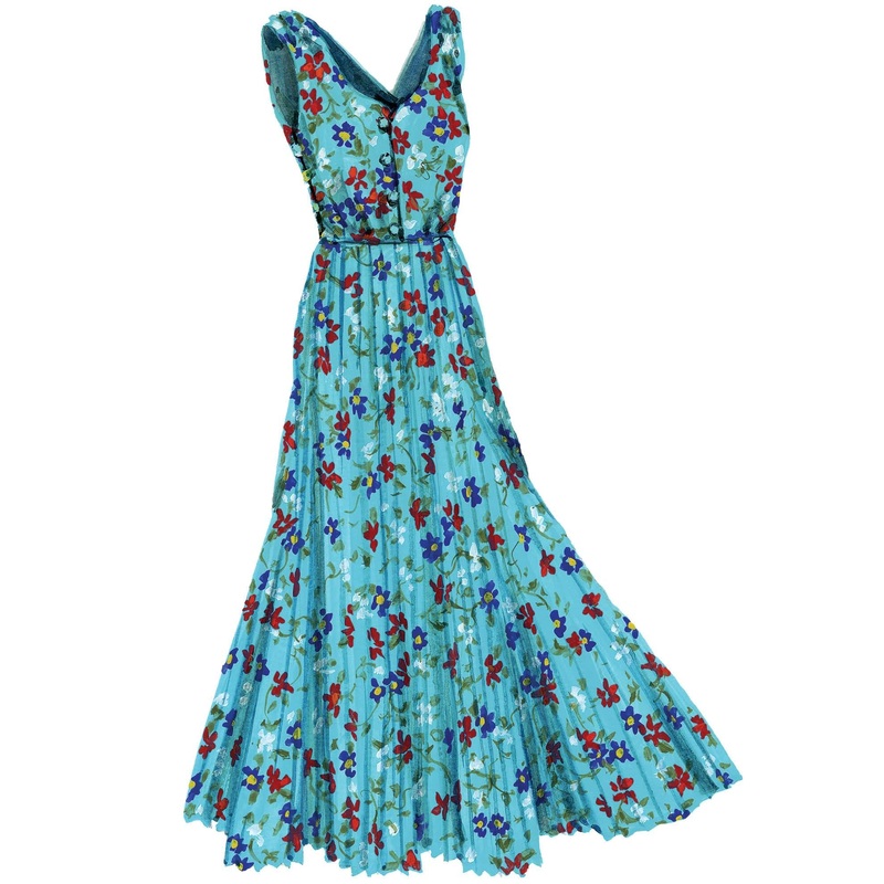 Floral Pleated Maxi Dress|Floral Print|X-Small|Small|Medium|Large|X Large|XX Large