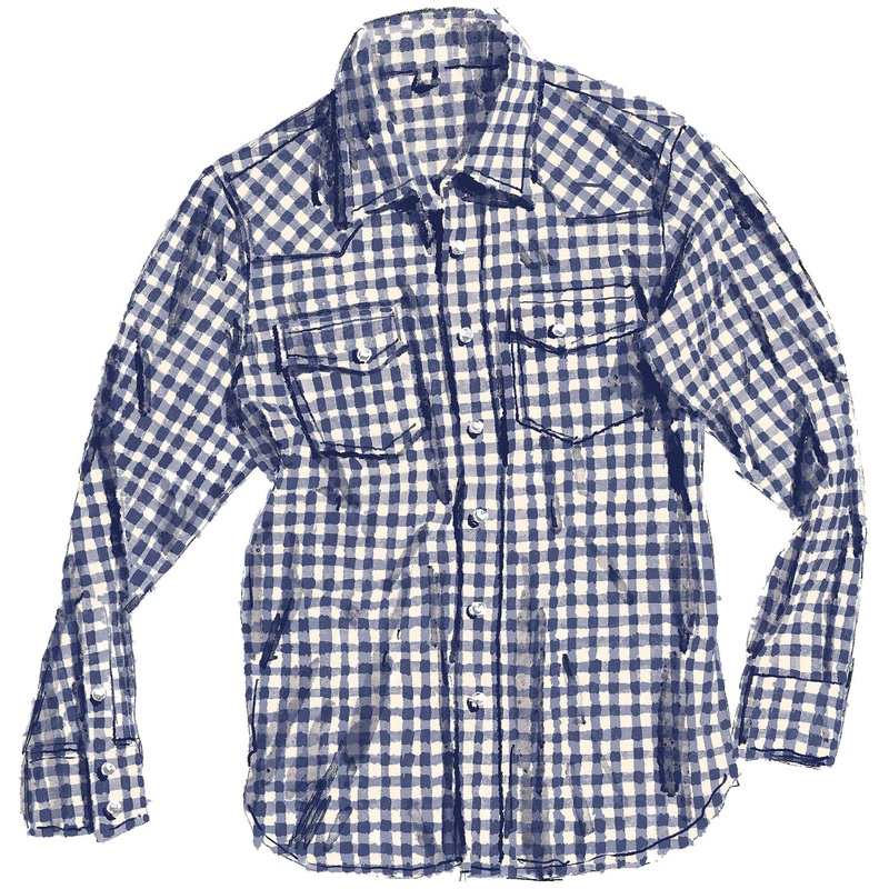 Gingham Western Shirt|Blue White|Small|Medium|Large|X Large|XX Large