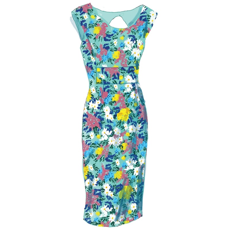 Modern Vintage Floral Dress|Multi Floral|Floral|0|2|4|6|8|10|12|14|16|18|20|22