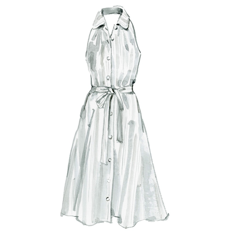 Summer Halter Dress|White|Blue|0|2|4|6|8|10|12|14|16