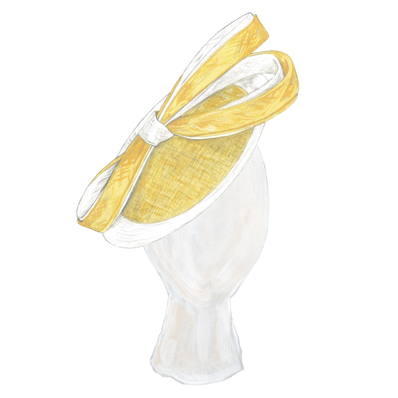 Tulip Fascinator|Yellow White|OS