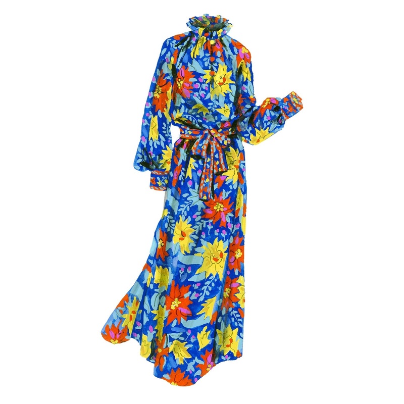 Grand Gesture Maxi Dress|Navy Multi|X Small|Small|Medium|Large|X Large|XX Large