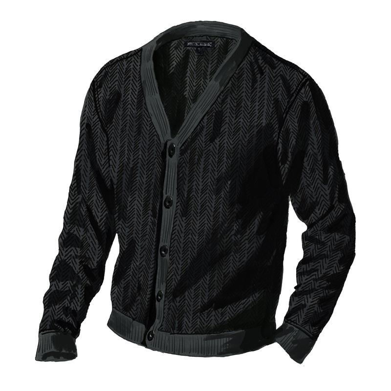 The Library Tweed Cardigan|Black Charcoal|Small|Medium|Large|X Large|XX Large