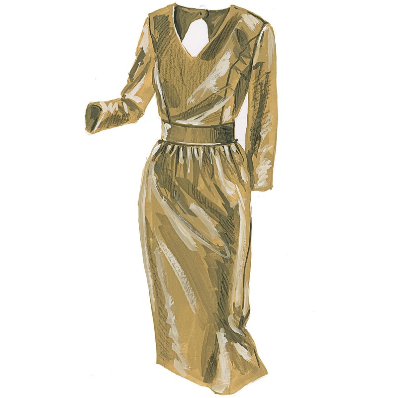 Vintage Lame Dress|Gold|0|10|12|14|16|18|2|6|8