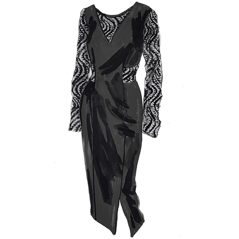 Winter Waltz Silk Dress|Black|0|2|4|6|8|10|12|14|16|18|20|22