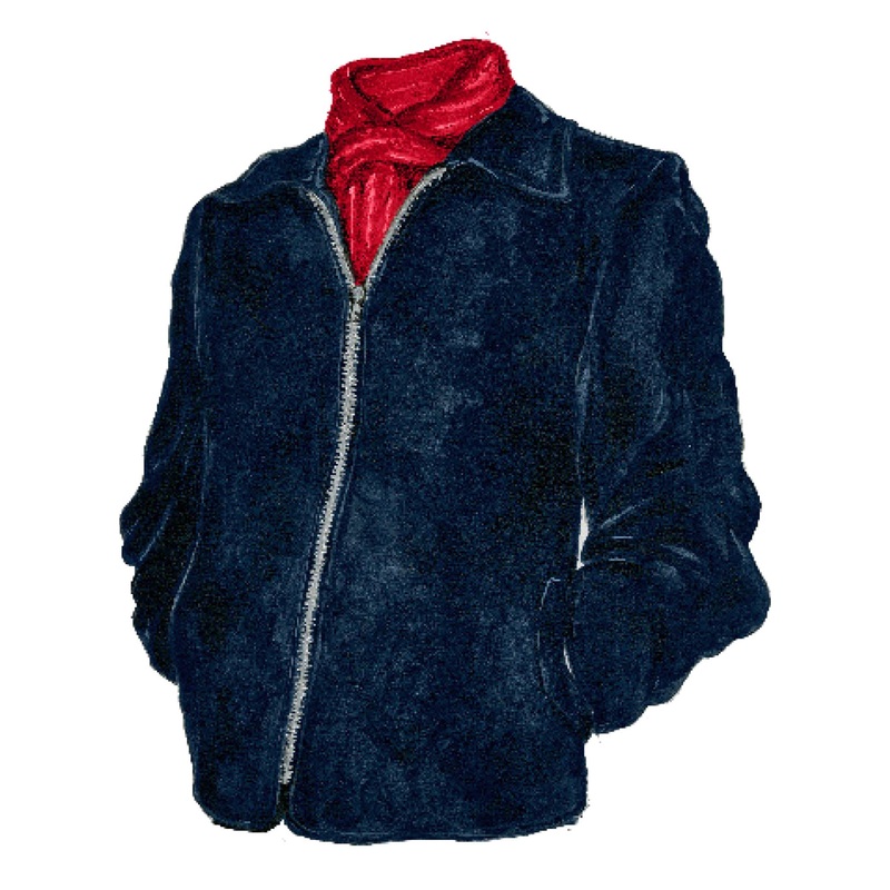 Zip Up Wool Jacket|Navy|Small