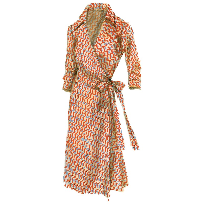 Stylish Wrap Dress|Orange Geo|0|2|4|6|8|10|12|14|16|18|20|22
