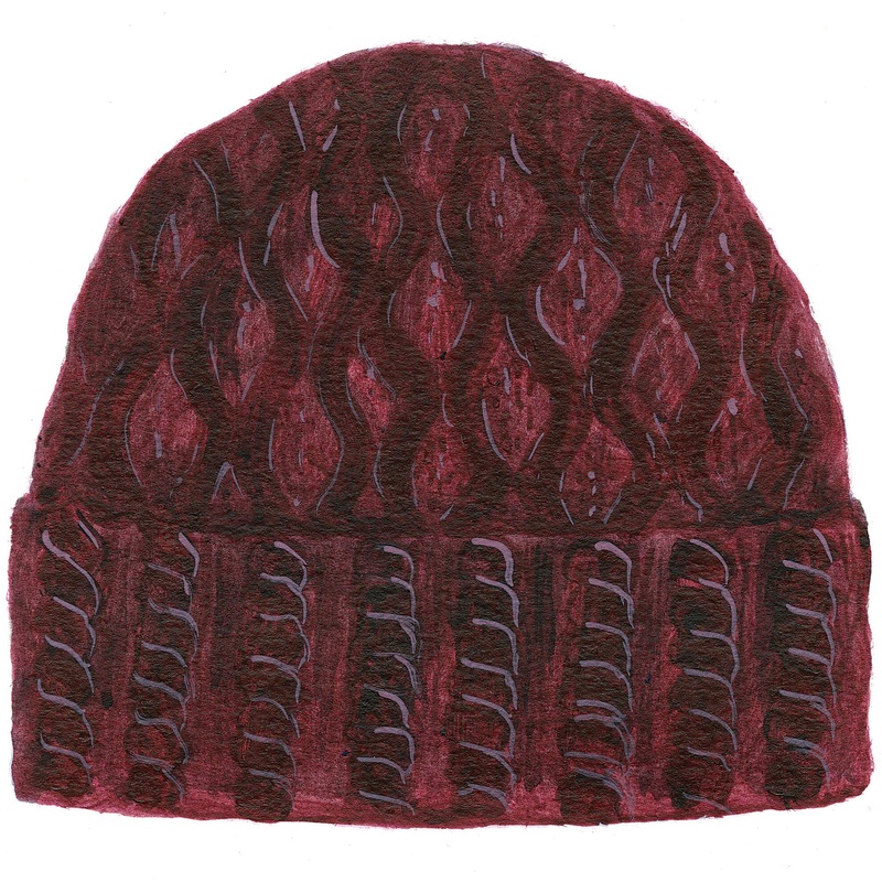 Aran Winter Hat|Claret|OS