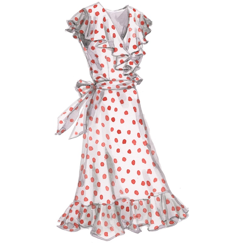 Ruffled Polka Dot Dress|Red White|0|2|4|6|8|10|12|14|16|18|20|22